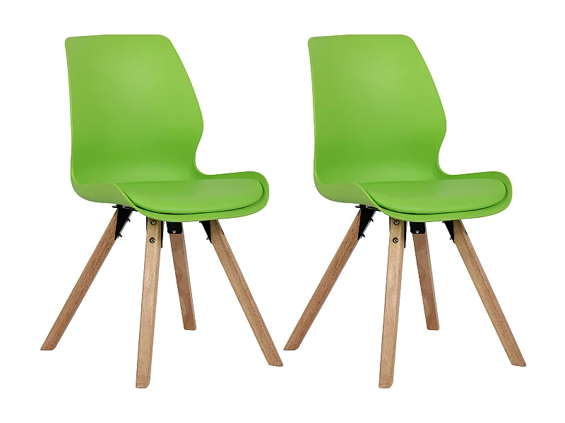 Lot de 2  chaise salle à manger - Plastique - Vert - Luna