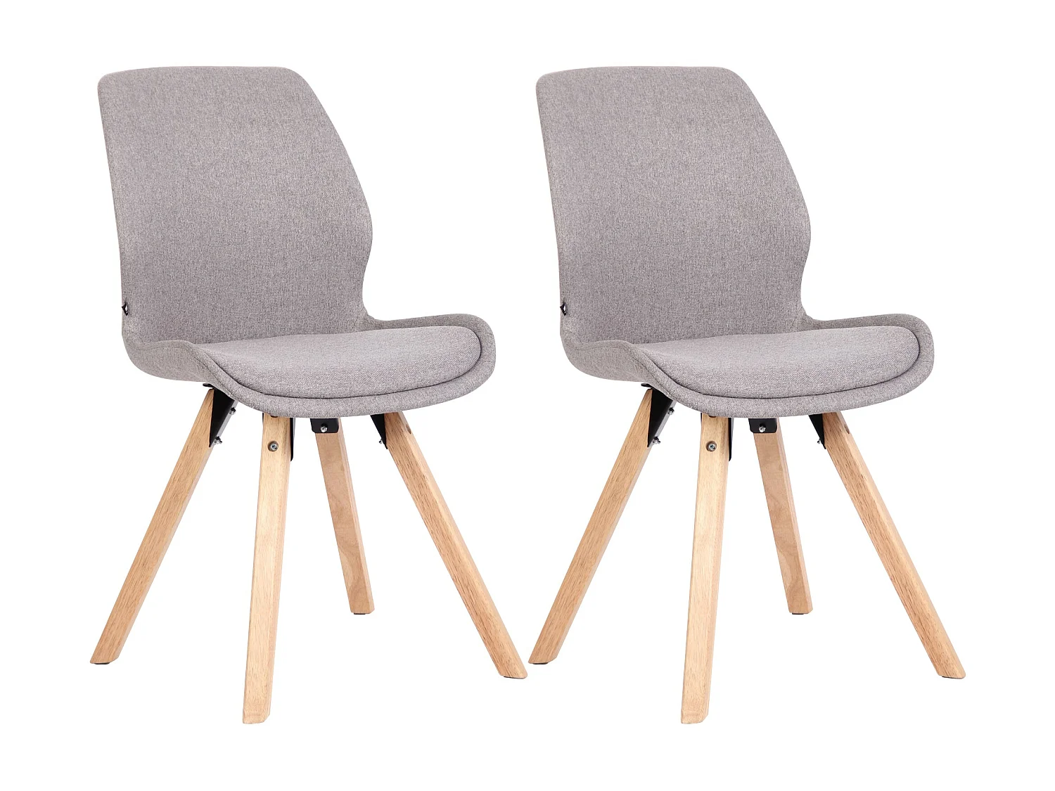 Lot de 2  chaise salle à manger - Tissu - Gris - Luna