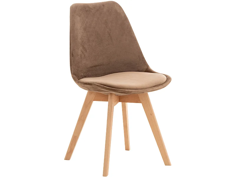 chaise salle à manger - Velours - Marron - Linares