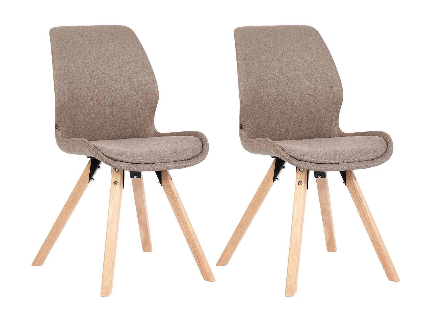 Lot de 2  chaise salle à manger - Tissu - Taupe - Luna