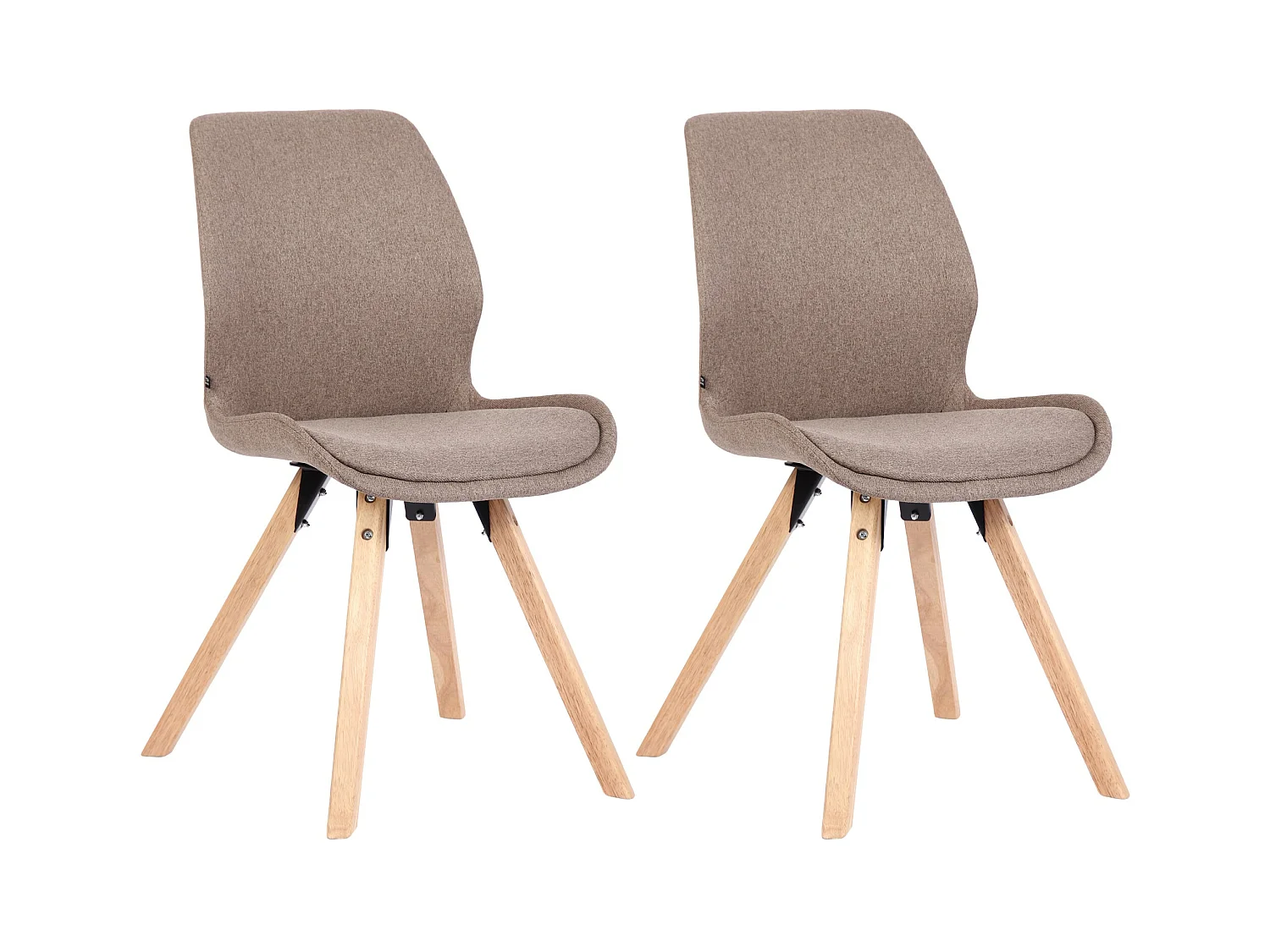 Lot de 2  chaise salle à manger - Tissu - Taupe - Luna
