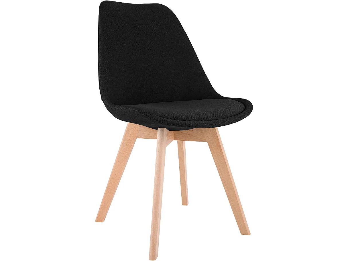 chaise salle à manger - Tissu - Noir - Linares