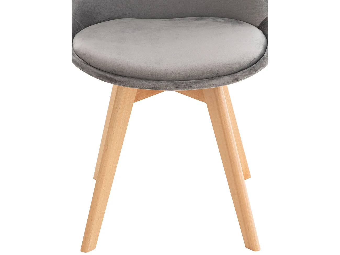 Lot de 4  chaise salle à manger - Velours - Gris - Linares