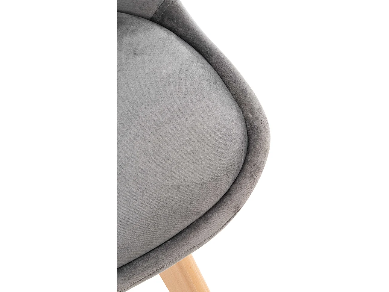 Lot de 4  chaise salle à manger - Velours - Gris - Linares