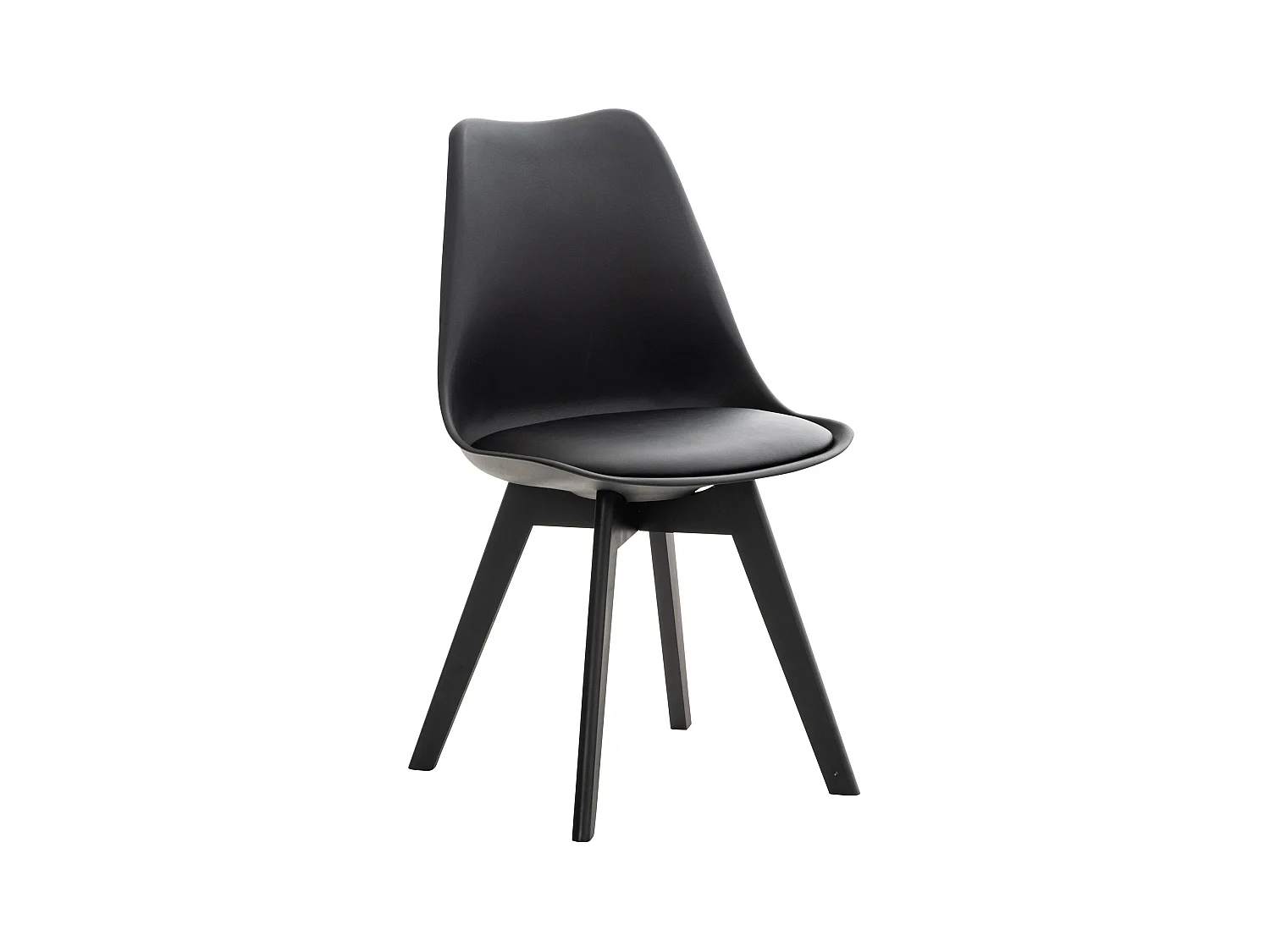 chaise salle à manger - Plastique - Noir / Noir - Linares