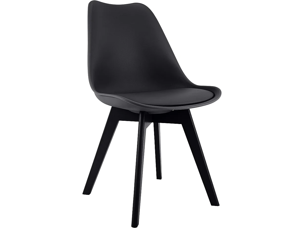 chaise salle à manger - Plastique - Noir / Noir - Linares