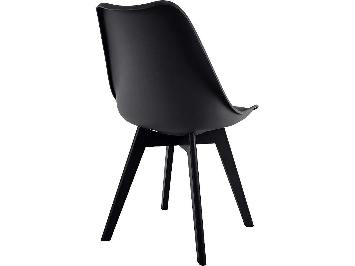 chaise salle à manger - Plastique - Noir / Noir - Linares
