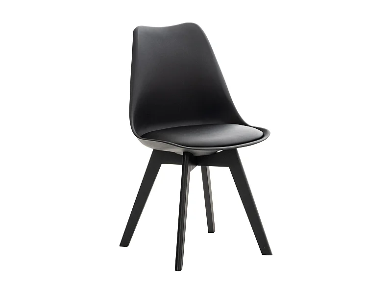 chaise salle à manger - Plastique - Noir / Noir - Linares