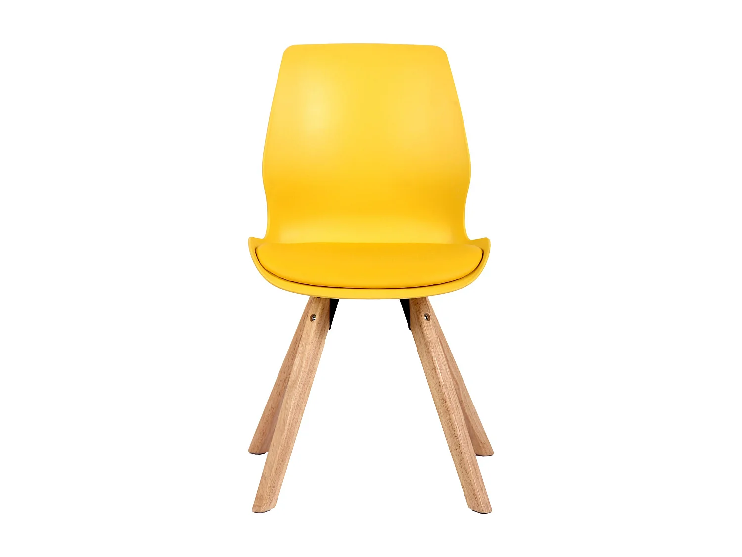 Lot de 4  chaise salle à manger - Plastique - Jaune - Luna