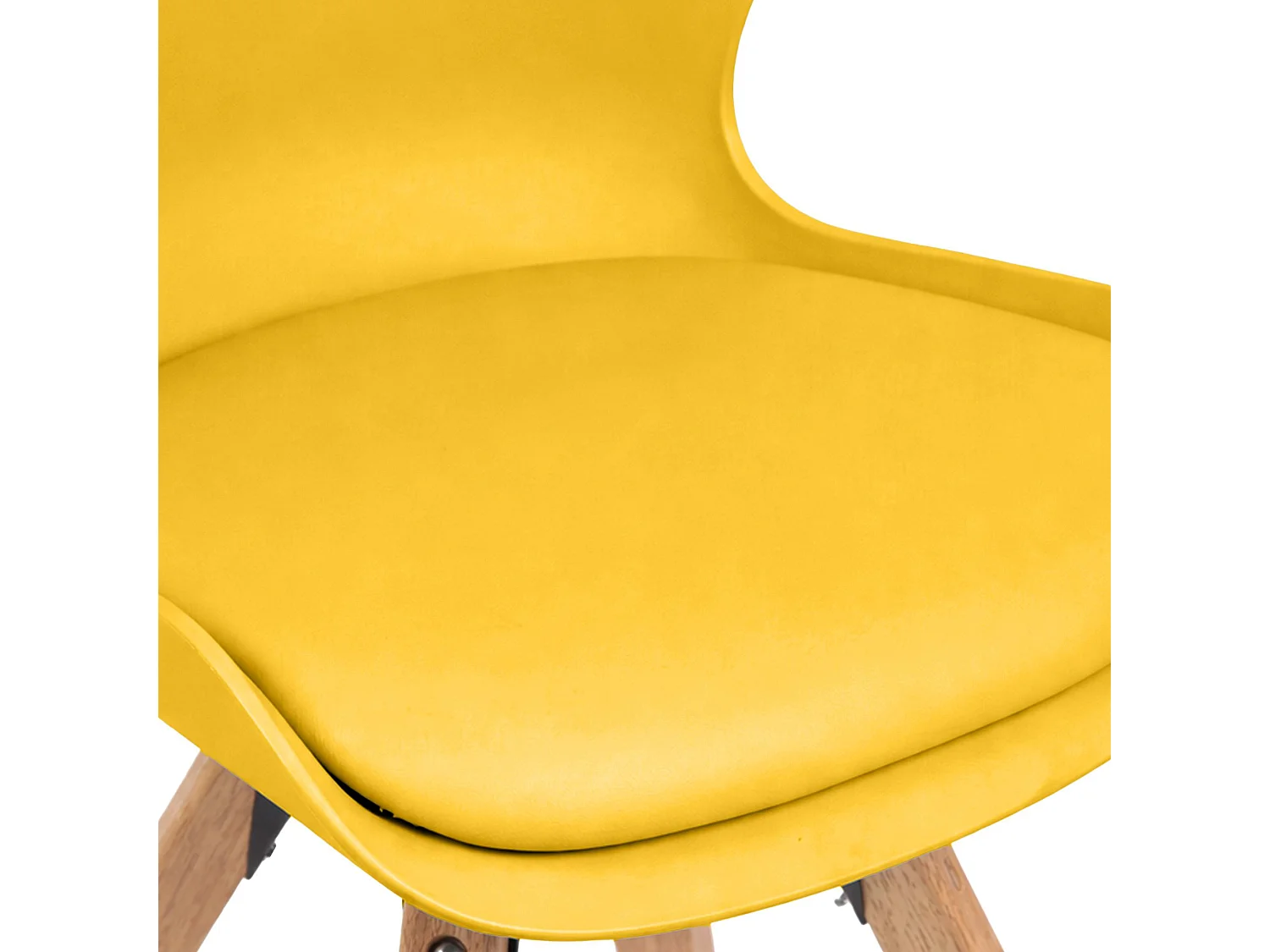 Lot de 4  chaise salle à manger - Plastique - Jaune - Luna