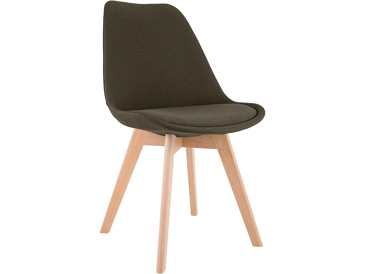 chaise salle à manger - Tissu - Marron - Linares