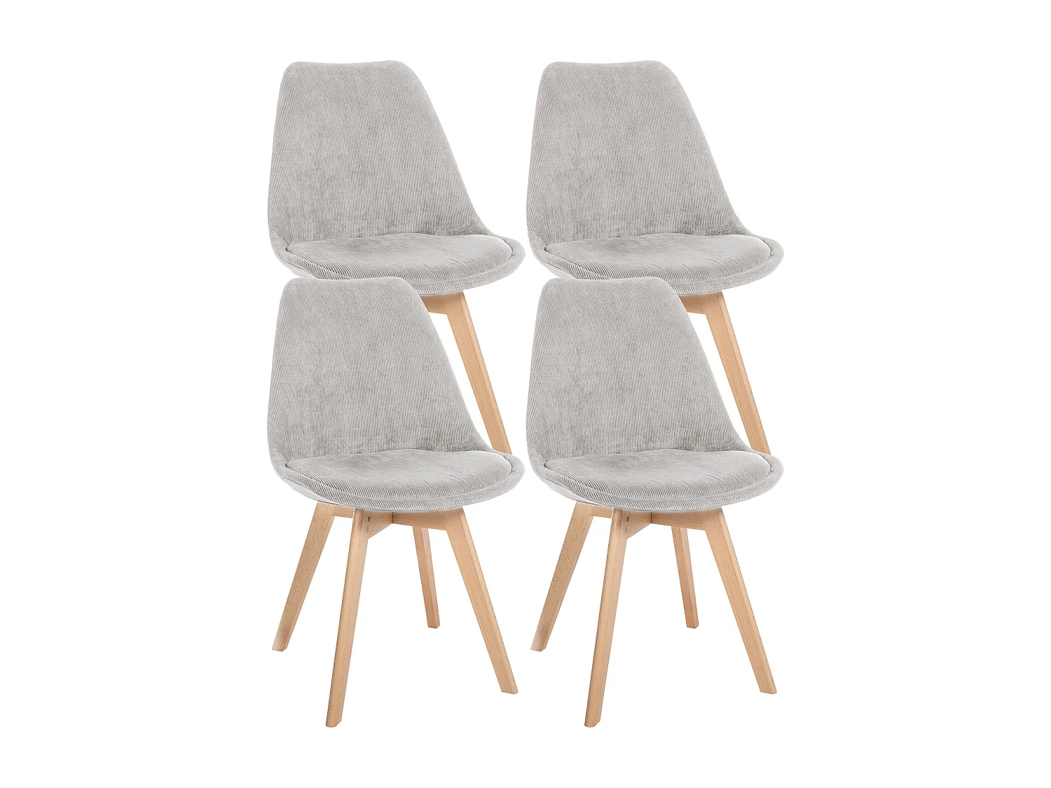 Lot de 4  chaise salle à manger - Cordon - Beige - Linares