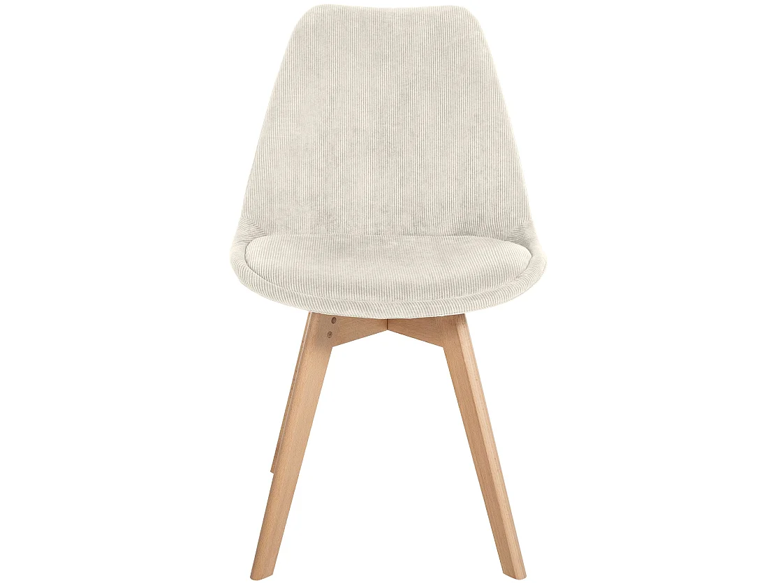 Lot de 4  chaise salle à manger - Cordon - Beige - Linares