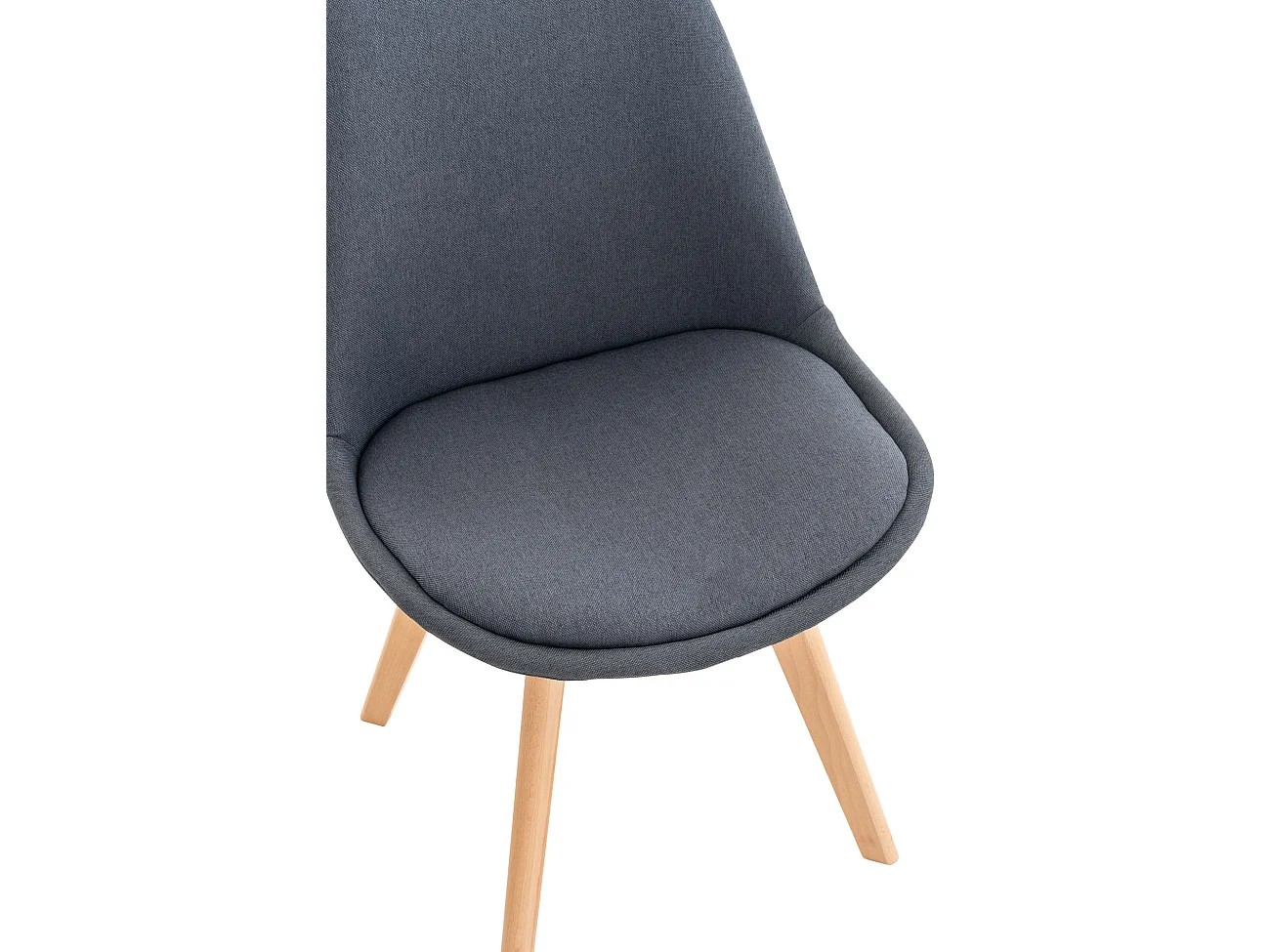 Lot de 4  chaise salle à manger - Tissu - Gris foncé - Linares