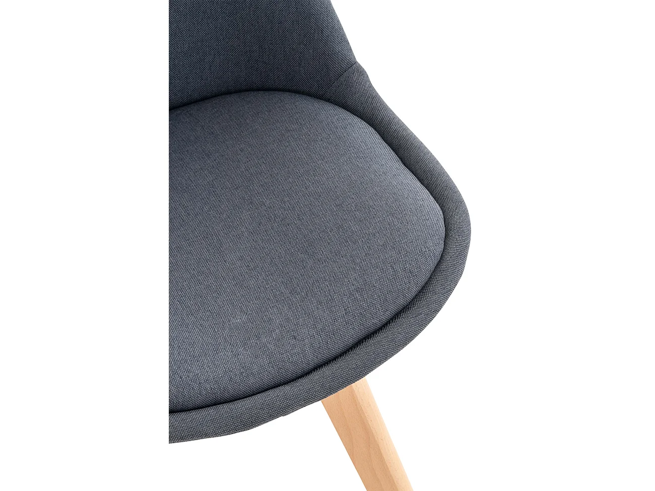 Lot de 4  chaise salle à manger - Tissu - Gris foncé - Linares