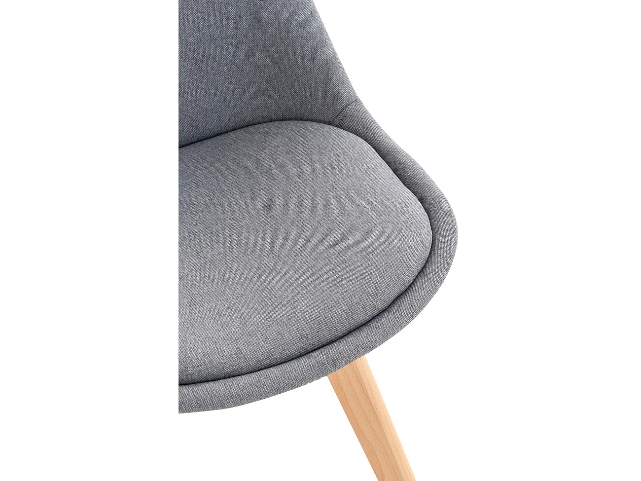 Lot de 4  chaise salle à manger - Tissu - Gris clair - Linares