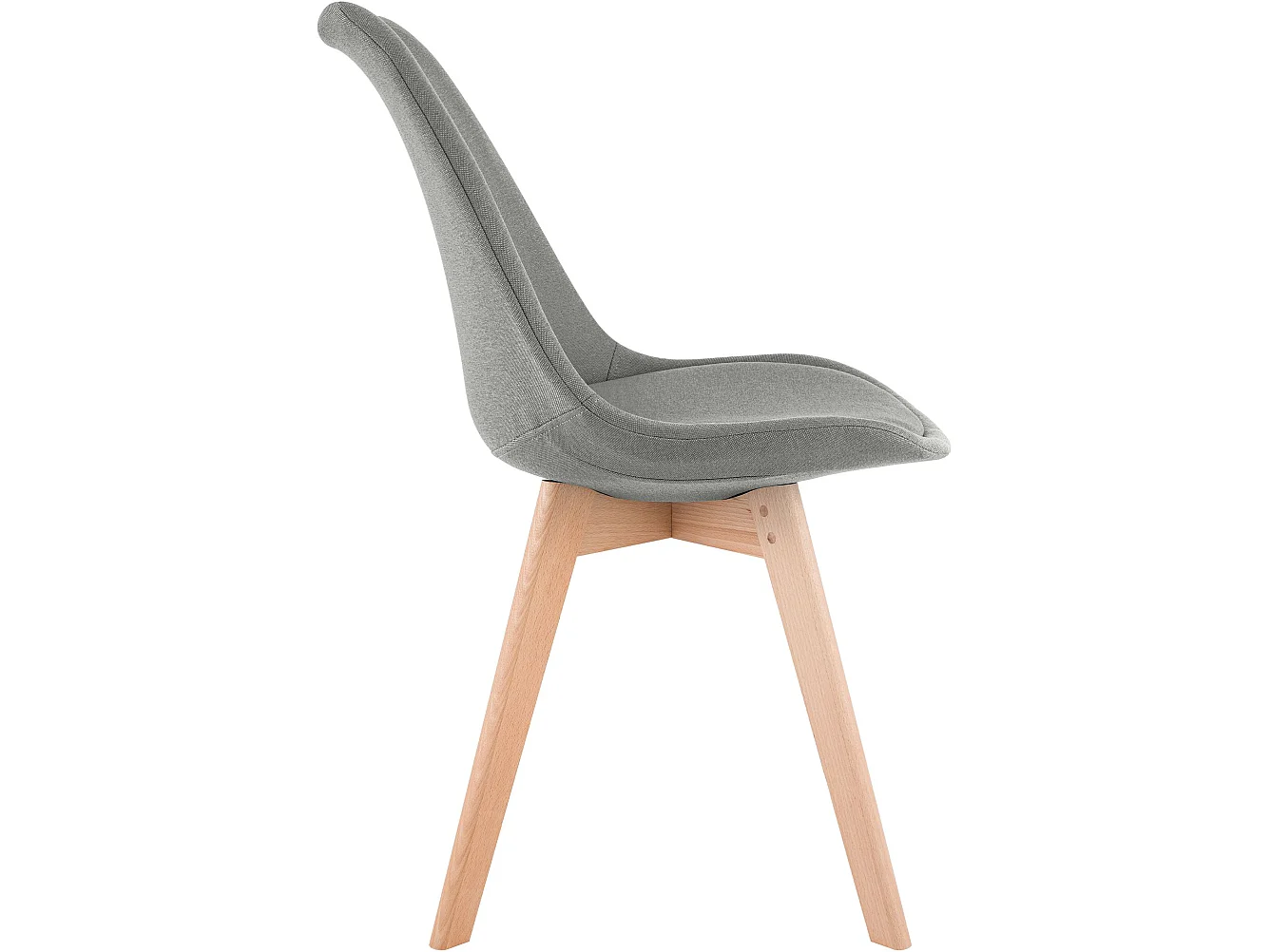 Lot de 4  chaise salle à manger - Tissu - Gris clair - Linares