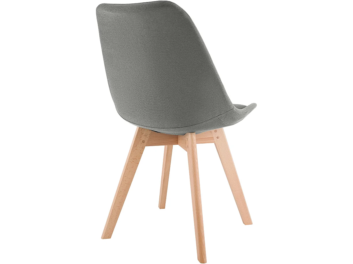 Lot de 4  chaise salle à manger - Tissu - Gris clair - Linares