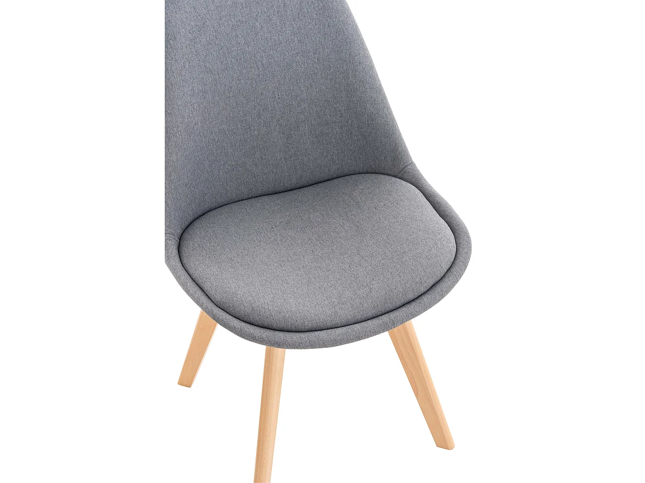 Lot de 4  chaise salle à manger - Tissu - Gris clair - Linares