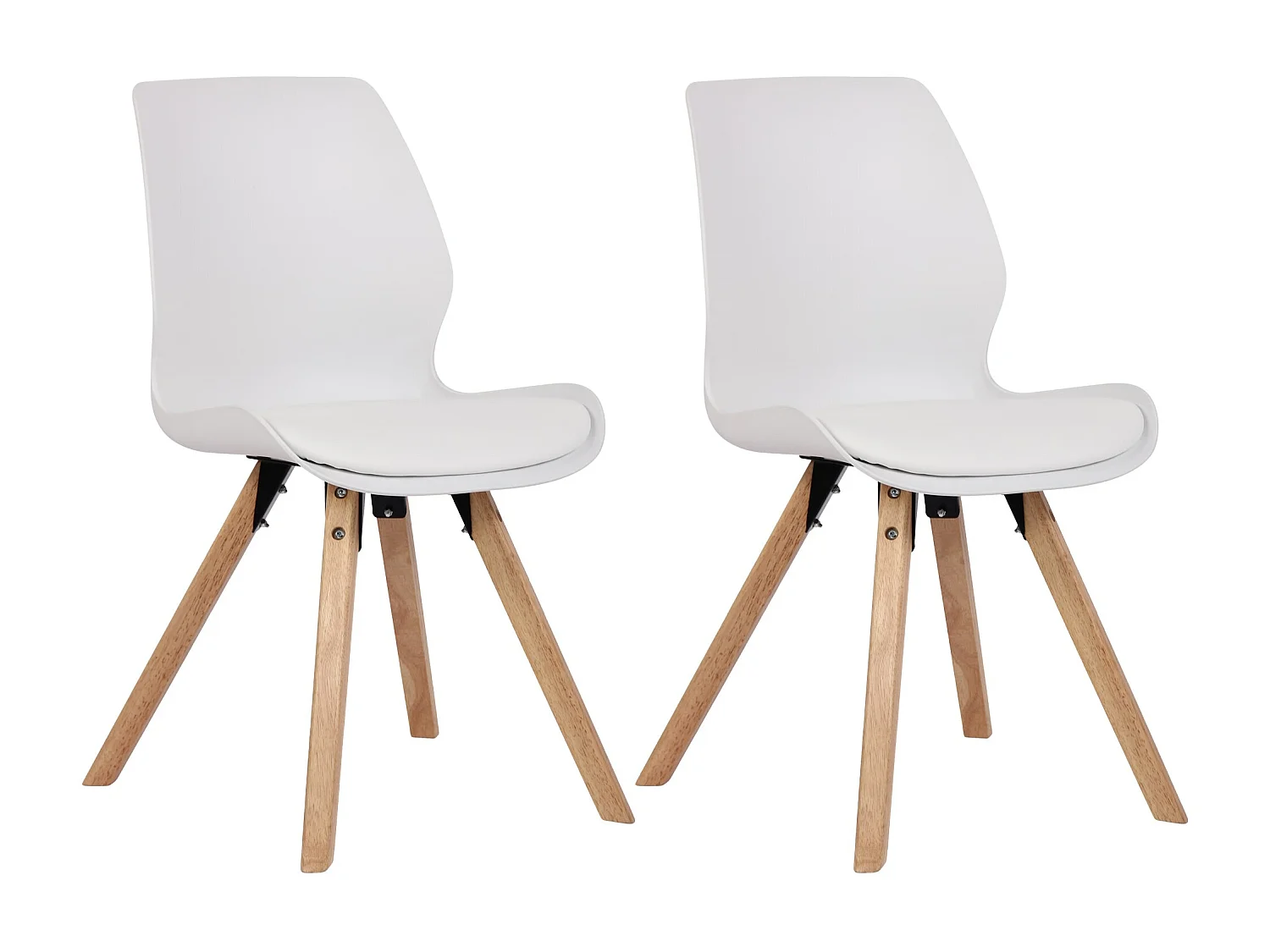 Lot de 2  chaise salle à manger - Plastique - Blanc - Luna