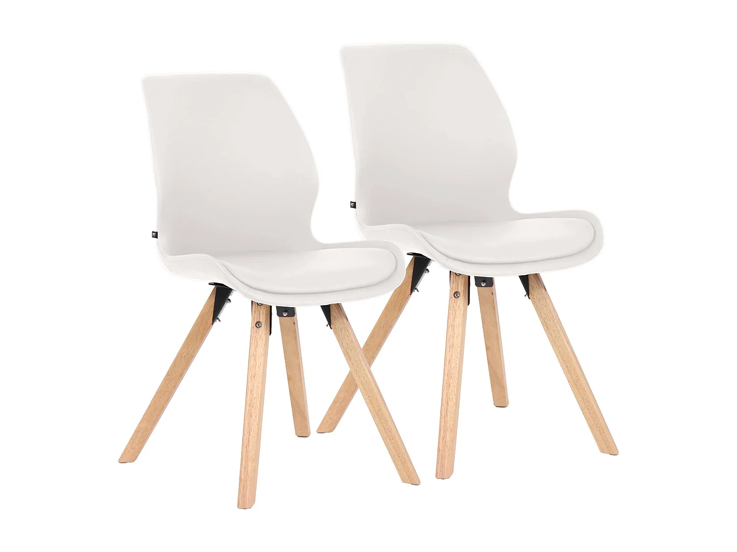 Lot de 2  chaise salle à manger - Plastique - Blanc - Luna