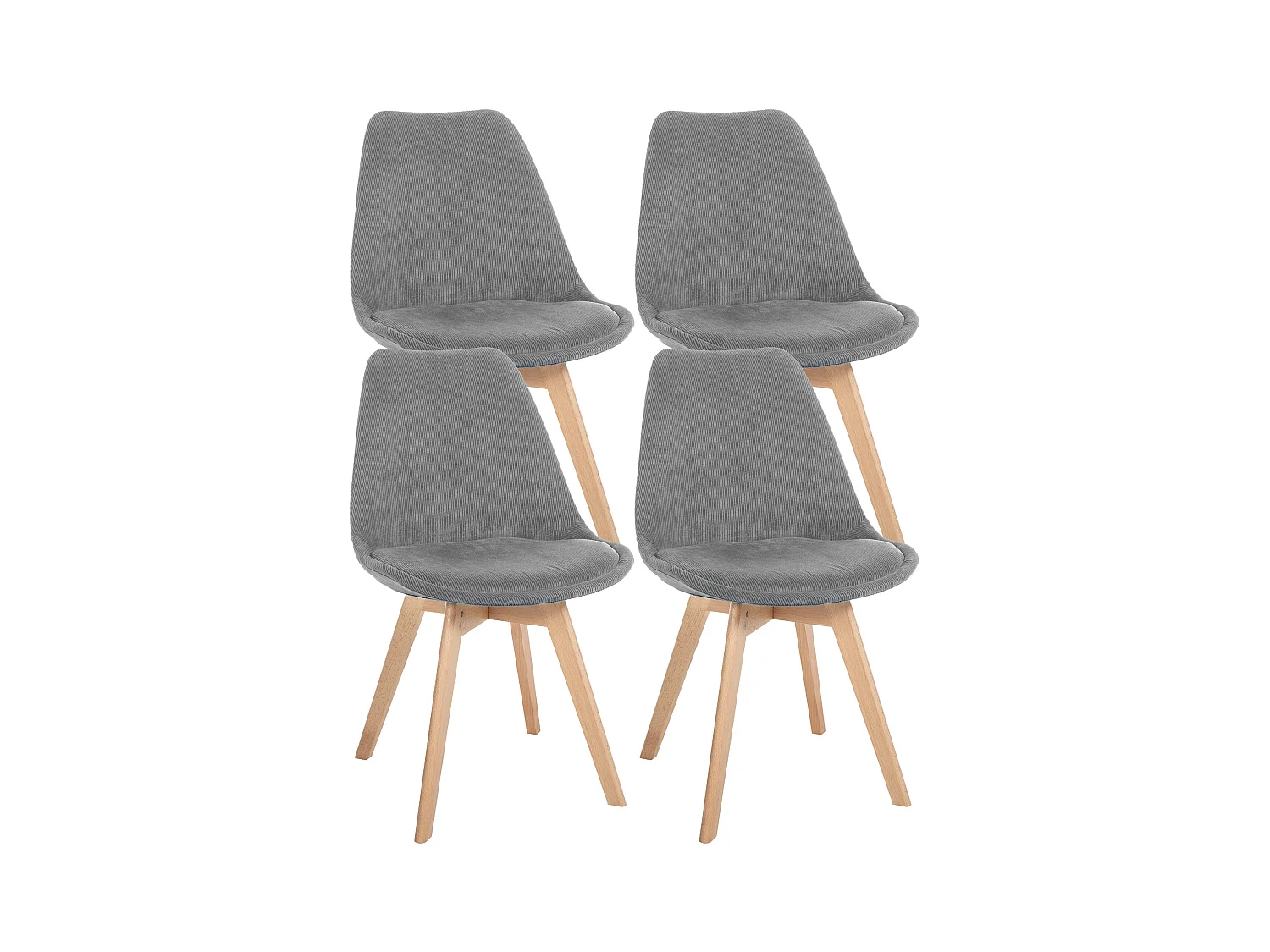 Lot de 4  chaise salle à manger - Cordon - Gris - Linares