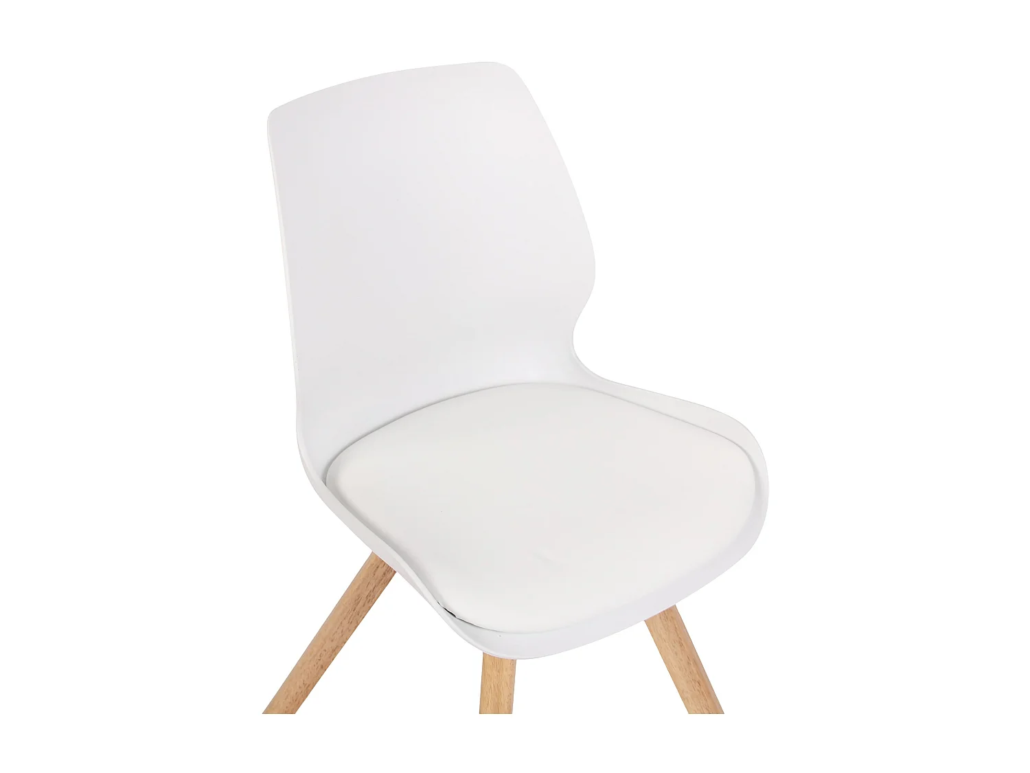 Lot de 4  chaise salle à manger - Plastique - Blanc - Luna