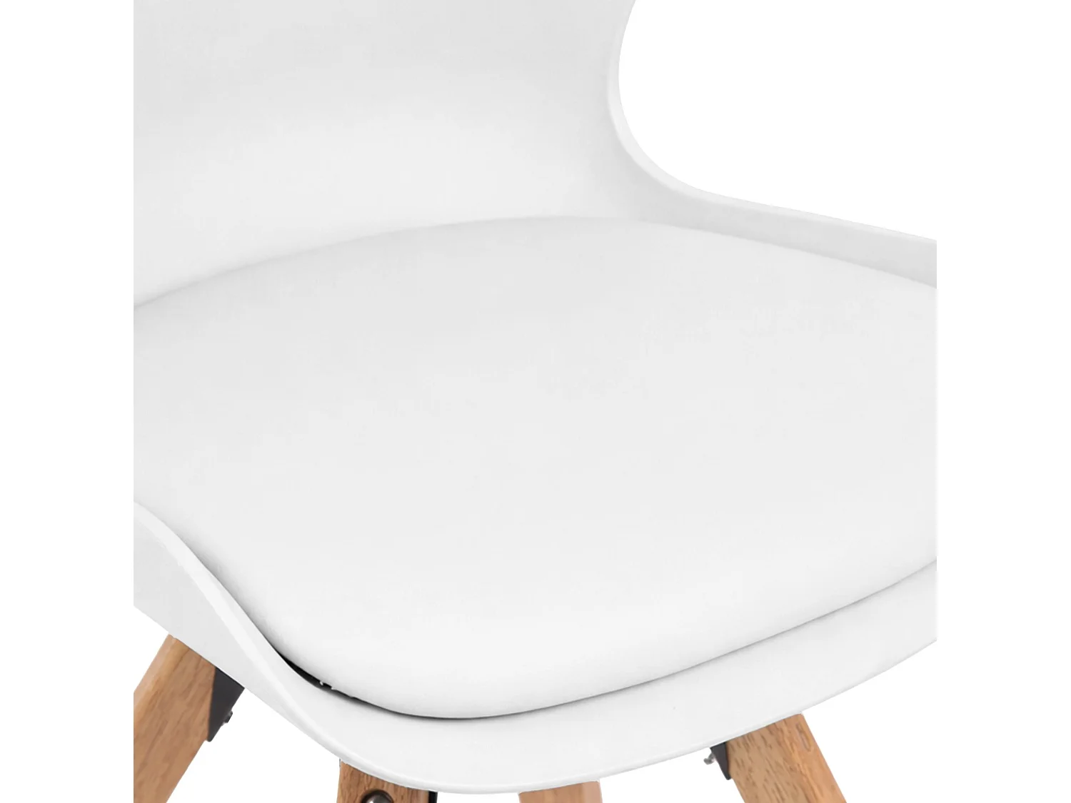 Lot de 4  chaise salle à manger - Plastique - Blanc - Luna