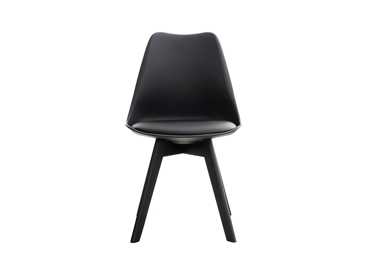 Lot de 4  chaise salle à manger - Plastique - Noir / Noir - Linares