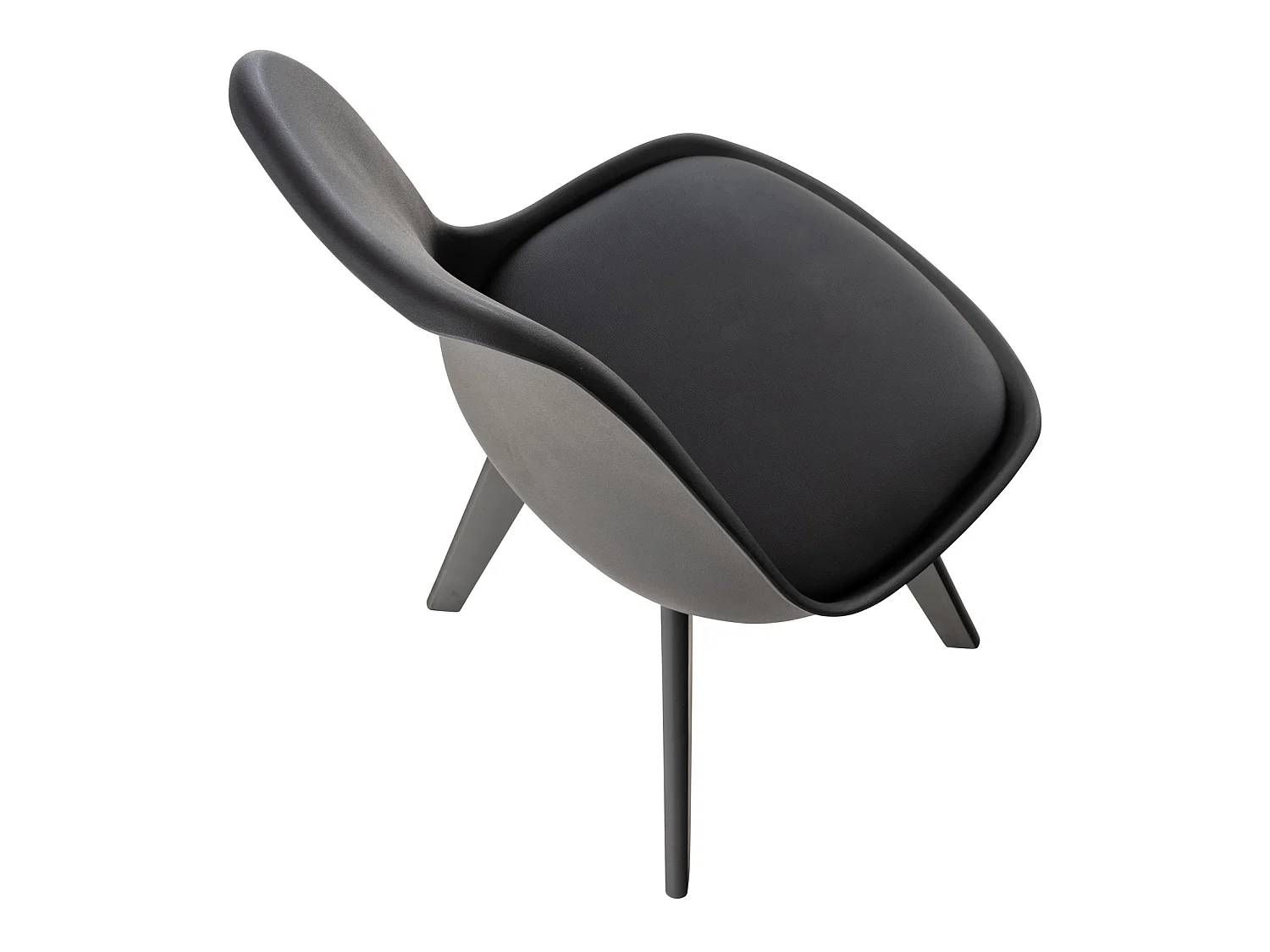 Lot de 4  chaise salle à manger - Plastique - Noir / Noir - Linares