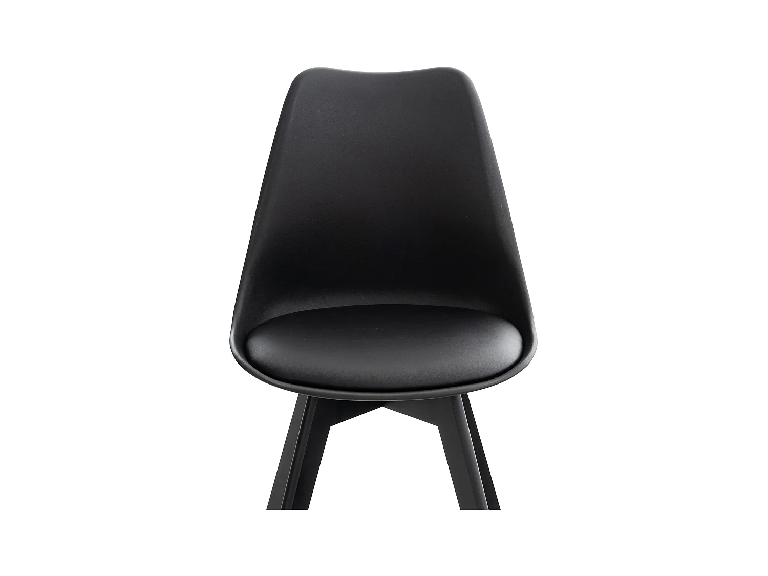 Lot de 4  chaise salle à manger - Plastique - Noir / Noir - Linares