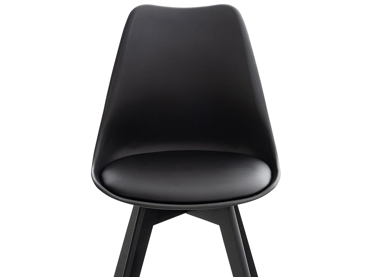 Lot de 4  chaise salle à manger - Plastique - Noir / Noir - Linares