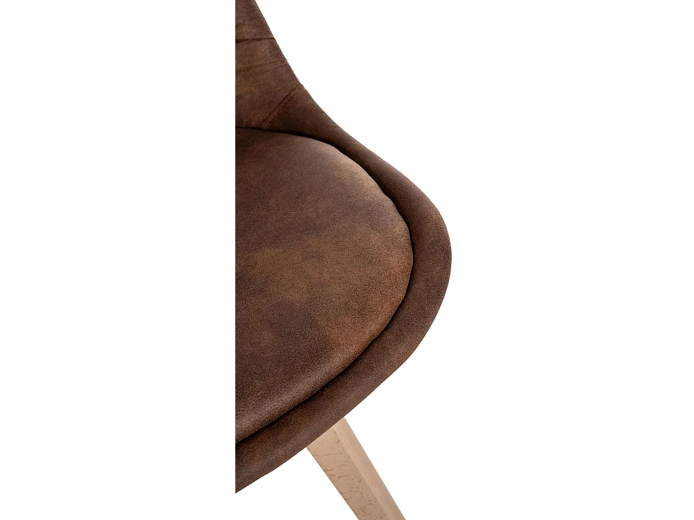 Lot de 4  chaise salle à manger - Similicuir - Marron - Linares