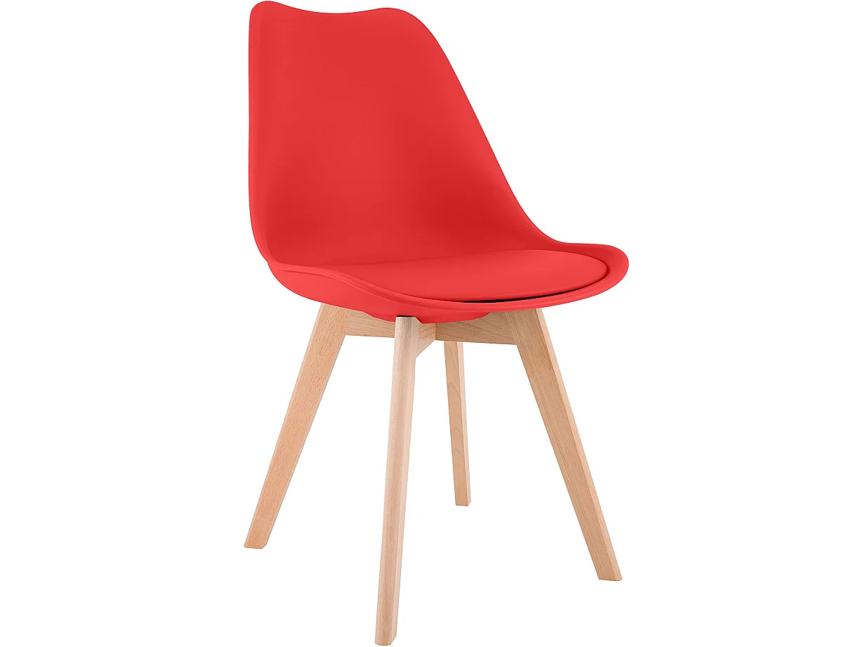 chaise salle à manger - Plastique - Rouge - Linares