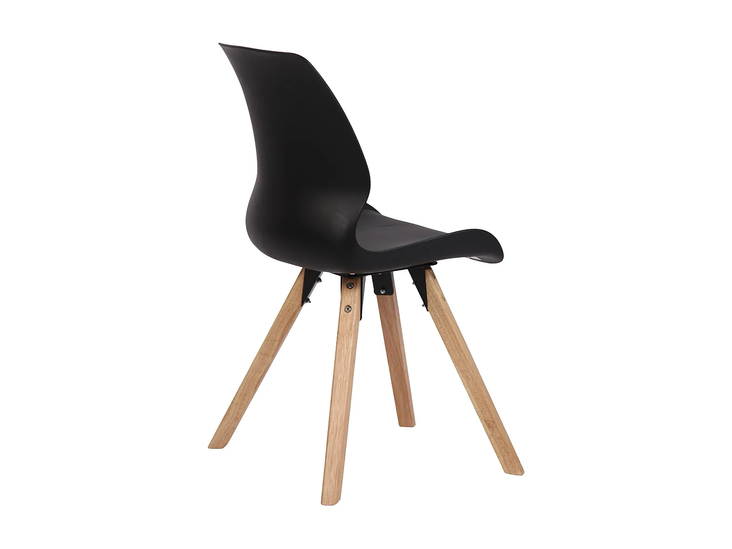 Set van 4  Eetkamerstoelen - Kunststof - zwart - Luna