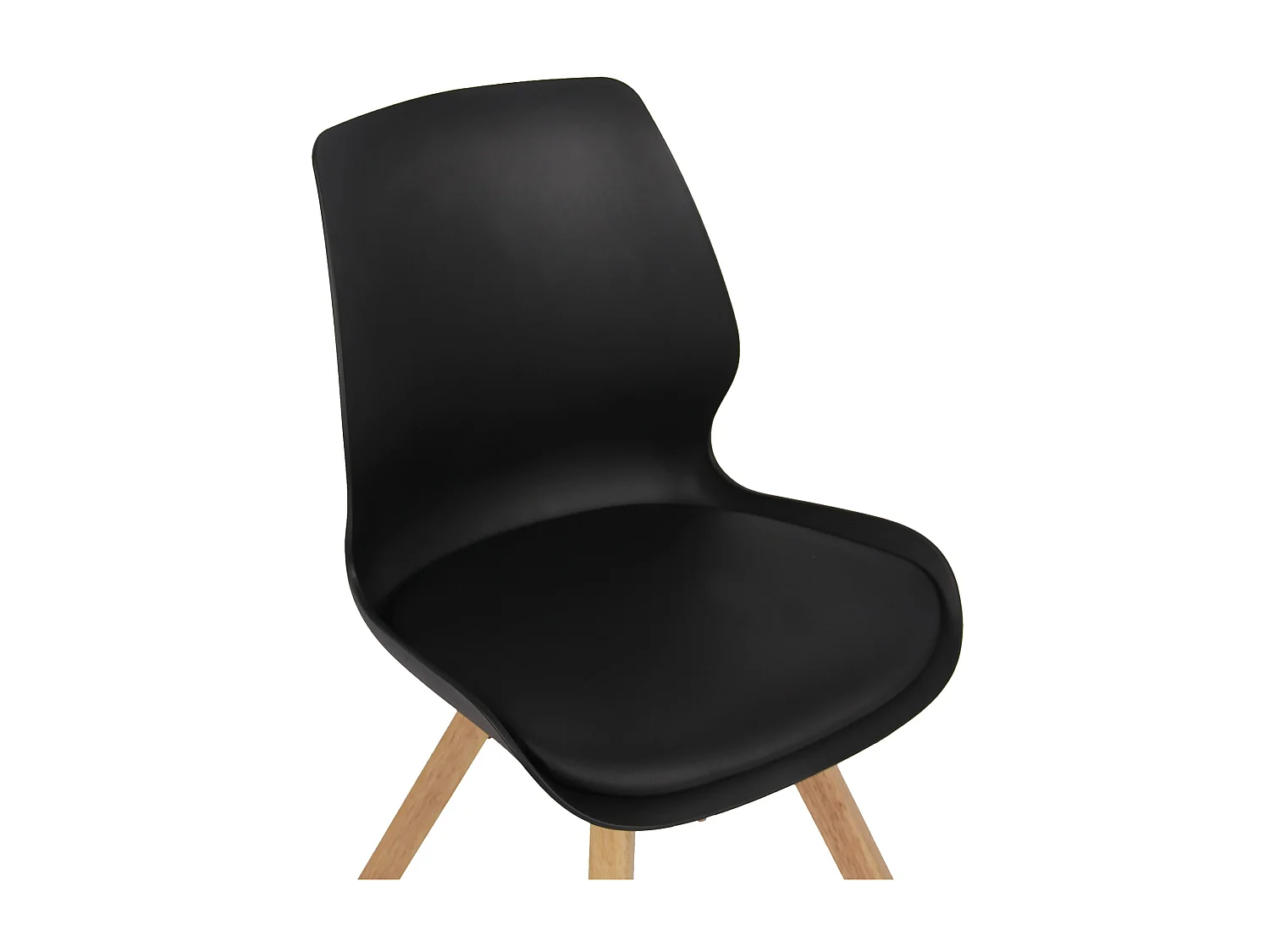 Lot de 4  chaise salle à manger - Plastique - Noir - Luna