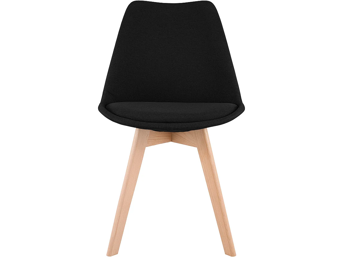 Lot de 4  chaise salle à manger - Tissu - Noir - Linares