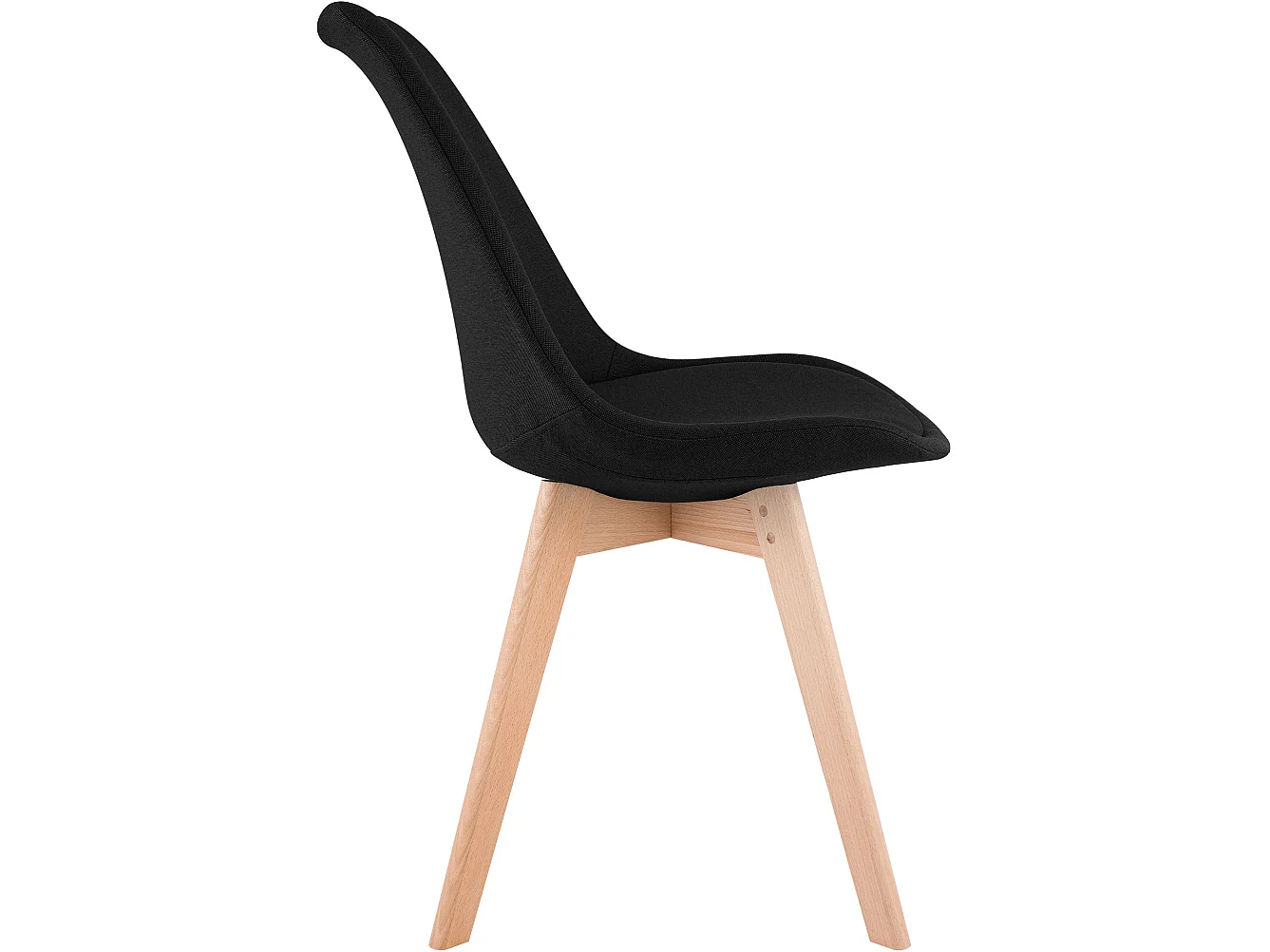 Lot de 4  chaise salle à manger - Tissu - Noir - Linares