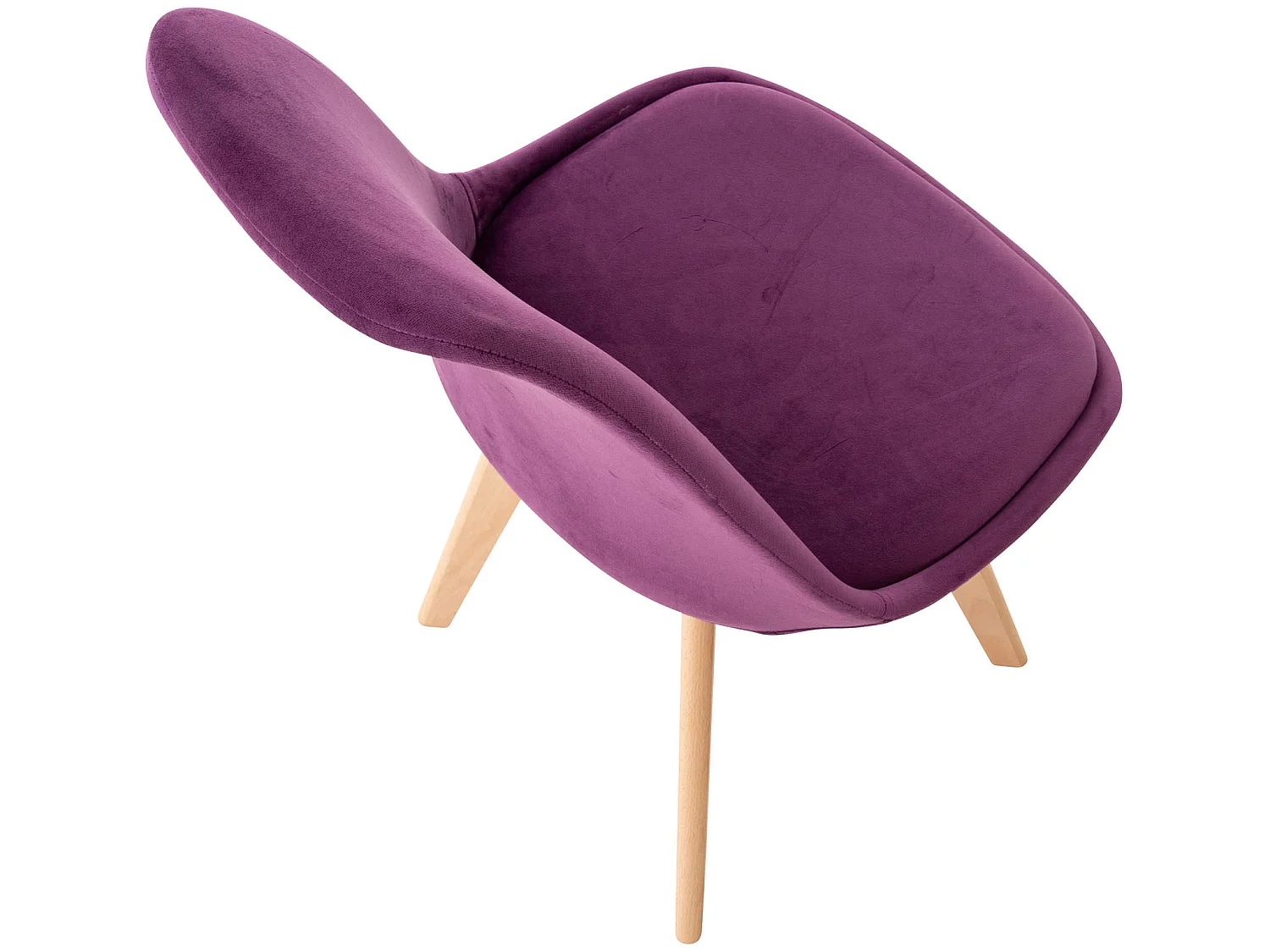 Lot de 4  chaise salle à manger - Velours - Violet - Linares