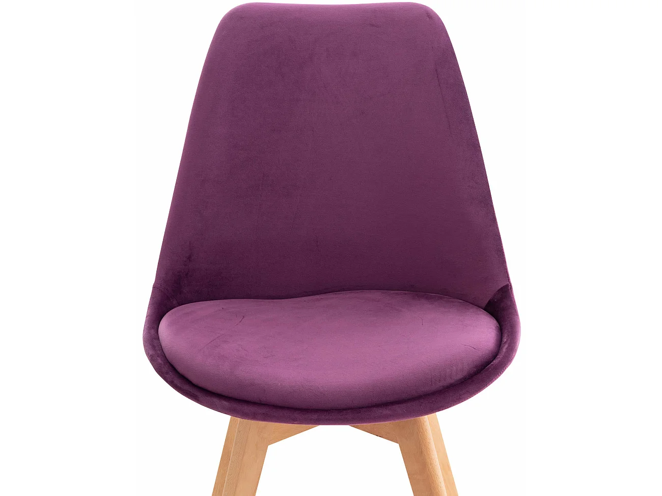 Lot de 4  chaise salle à manger - Velours - Violet - Linares