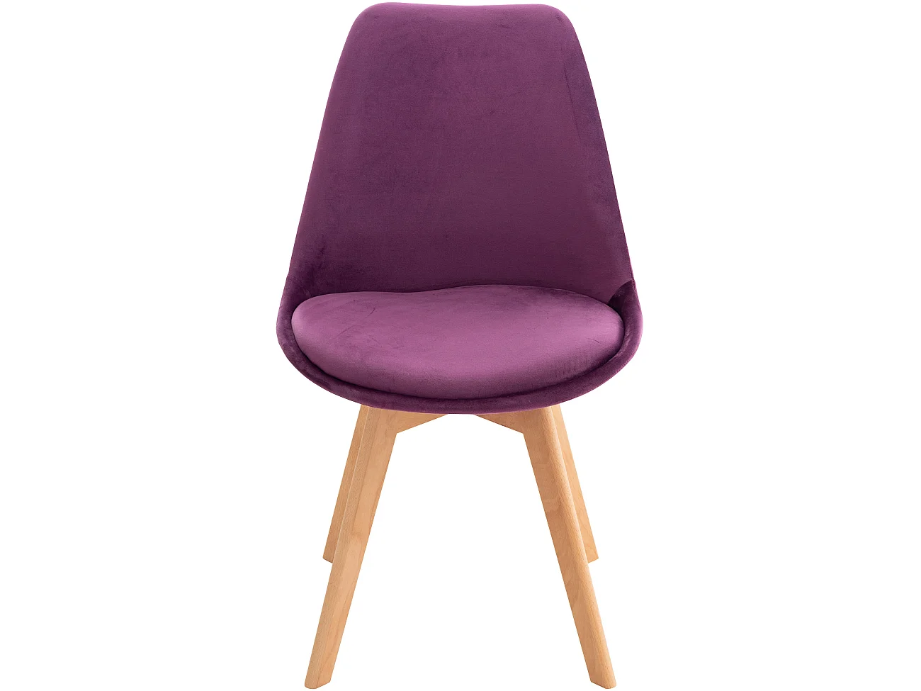 Set van 4  Eetkamerstoelen - Fluweel - purper - Linares