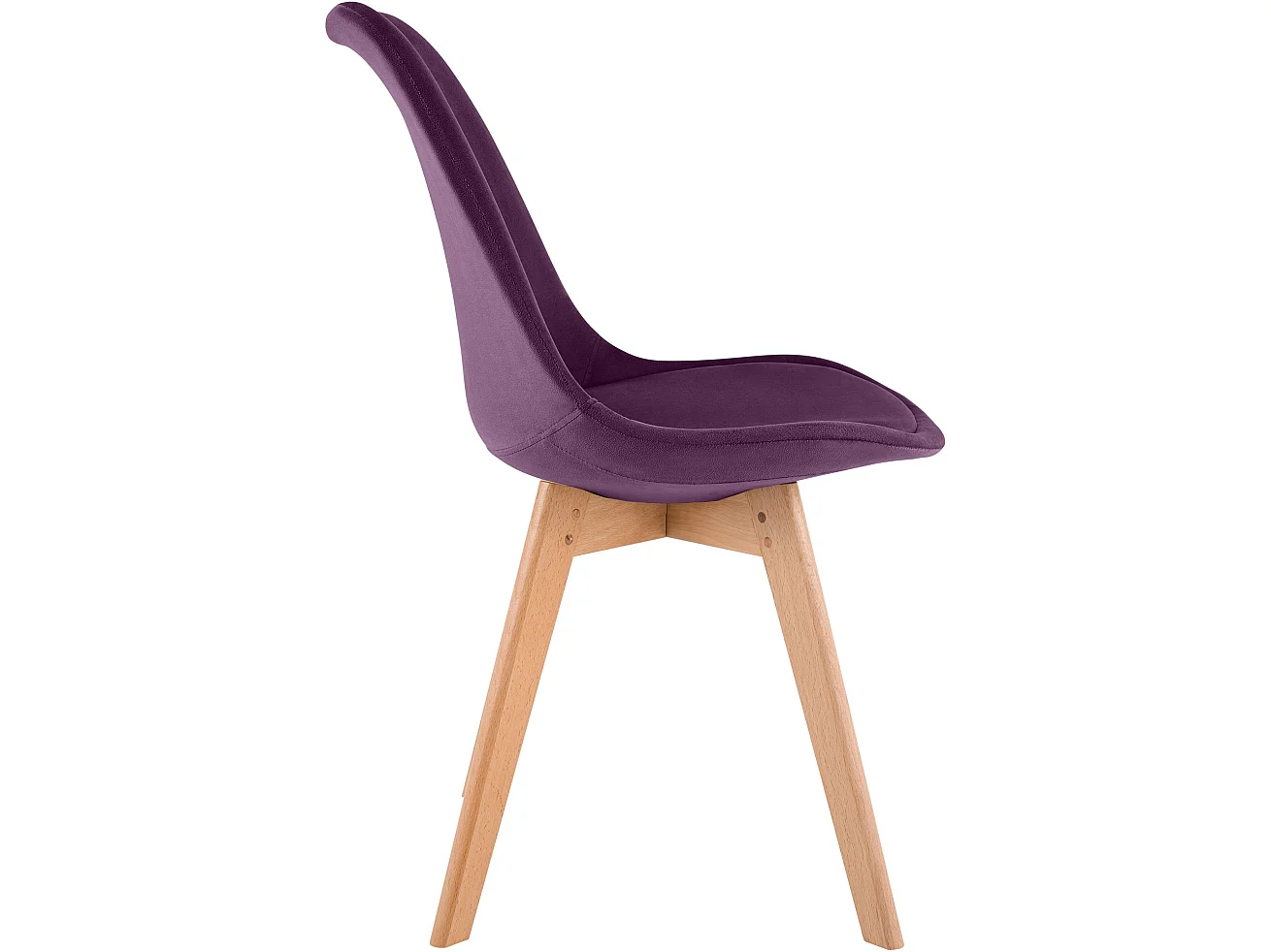 Lot de 4  chaise salle à manger - Velours - Violet - Linares