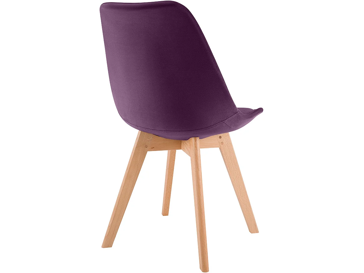 Lot de 4  chaise salle à manger - Velours - Violet - Linares