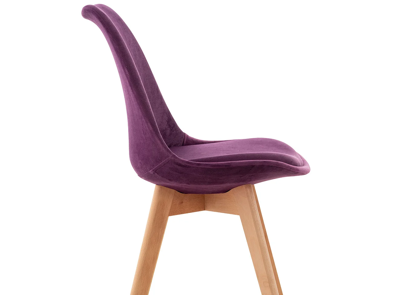 Lot de 4  chaise salle à manger - Velours - Violet - Linares
