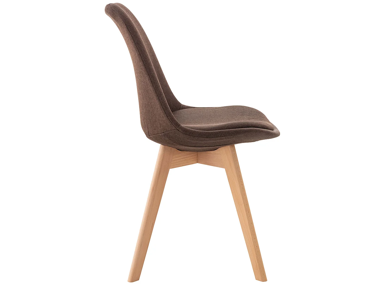 Set van 4  Eetkamerstoelen - Stof - bruin - Linares