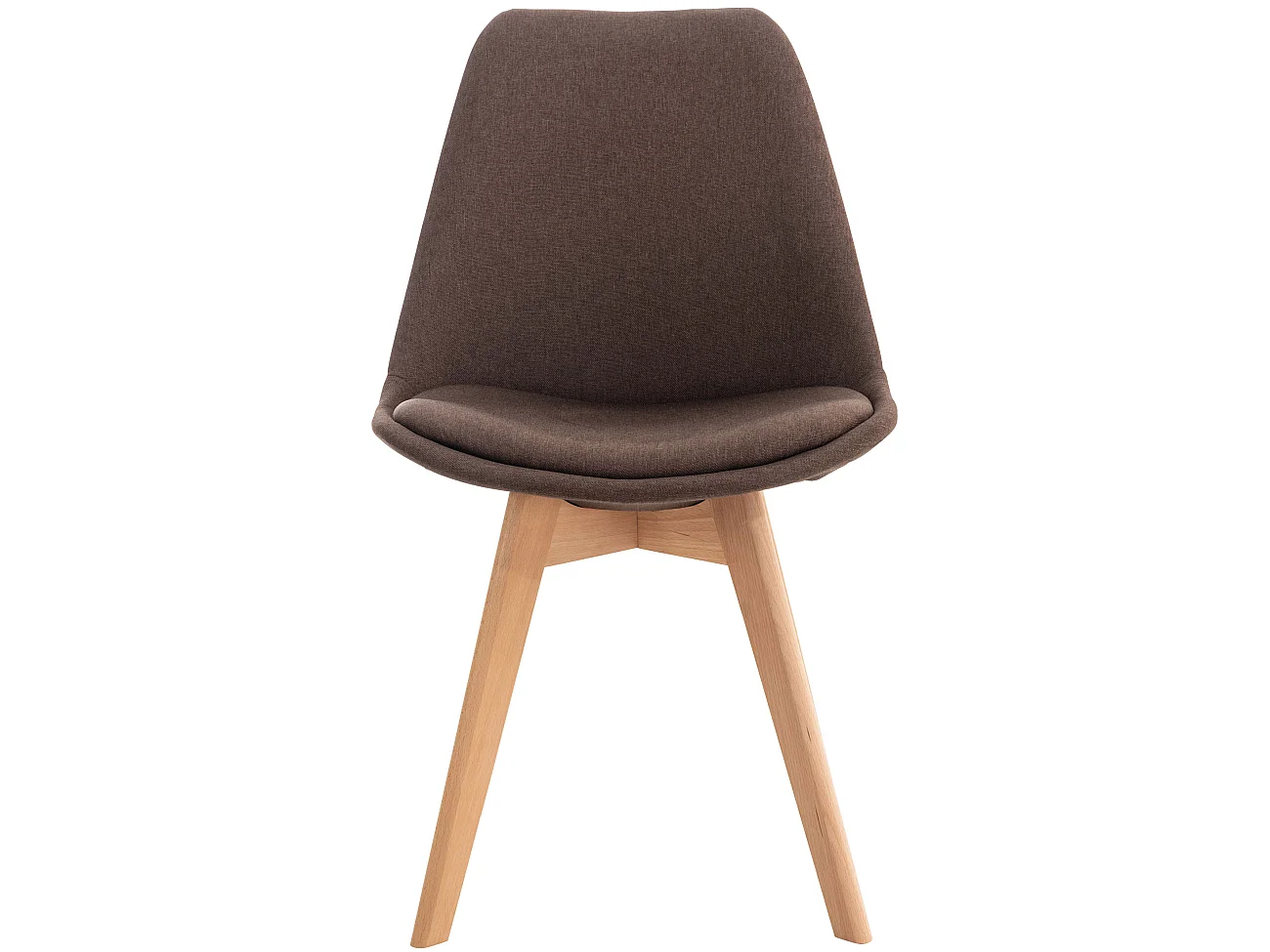 Lot de 4  chaise salle à manger - Tissu - Marron - Linares