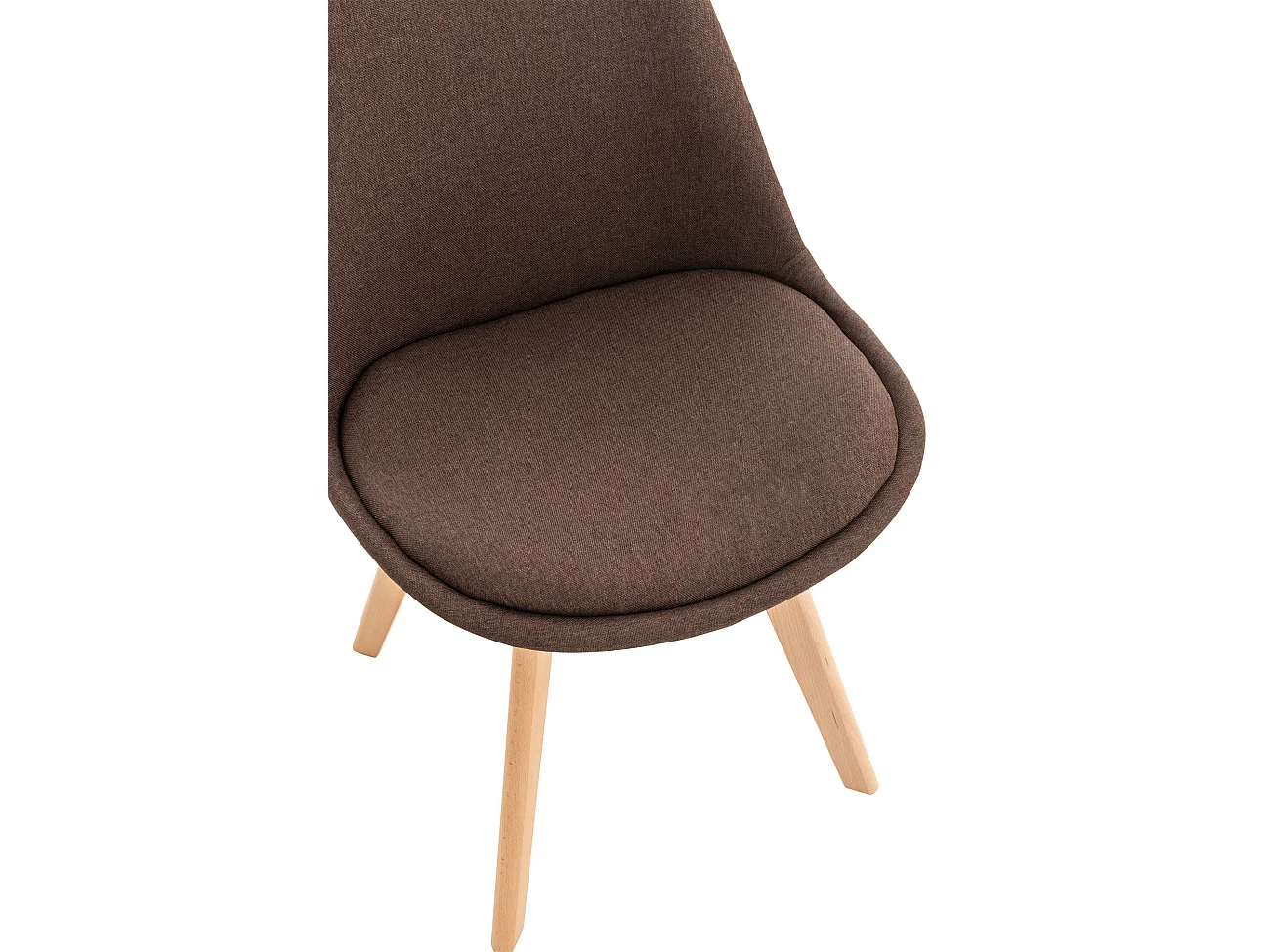 Lot de 4  chaise salle à manger - Tissu - Marron - Linares