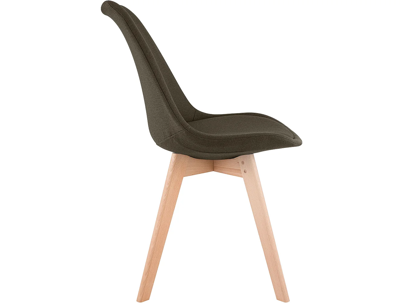 Lot de 4  chaise salle à manger - Tissu - Marron - Linares