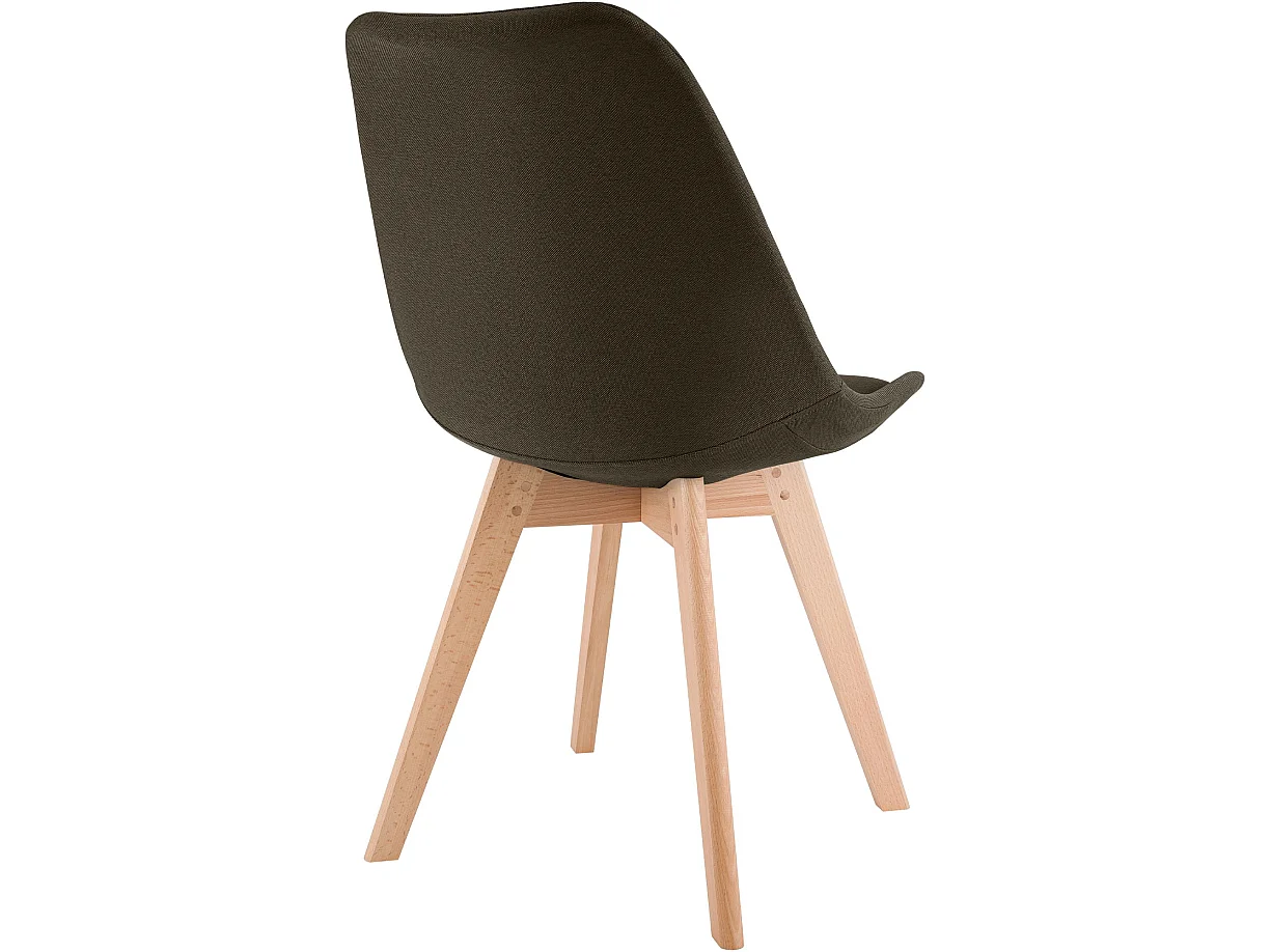 Lot de 4  chaise salle à manger - Tissu - Marron - Linares