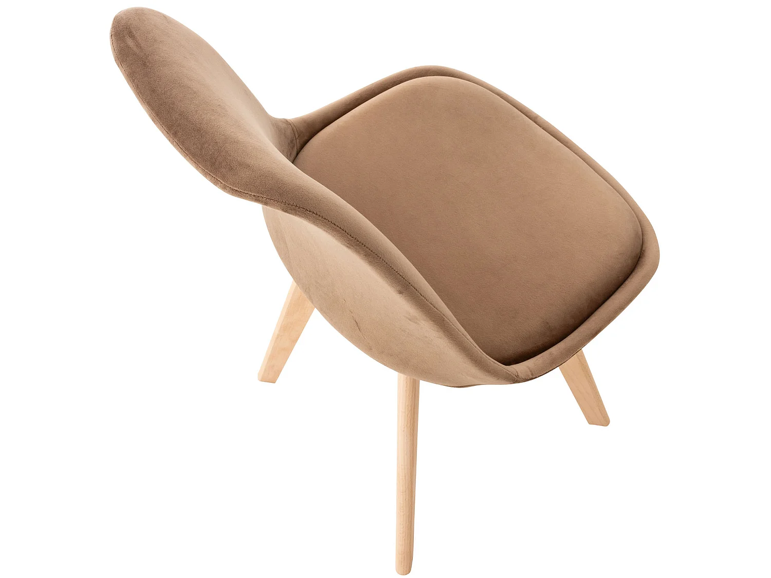 Lot de 4  chaise salle à manger - Velours - Marron - Linares